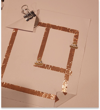 Circuit with switch and two LED stickers