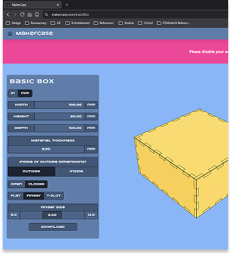 makercase for laser cutting