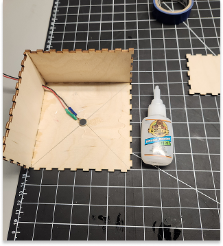 Gluing the box with the sensor