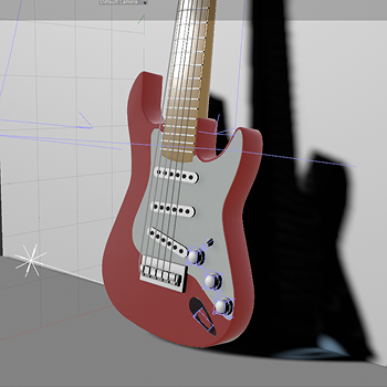 Showcasing details of guitar body