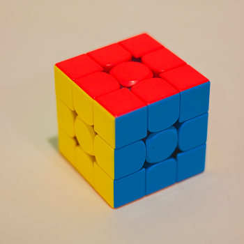 Top-down view of Rubik's cube