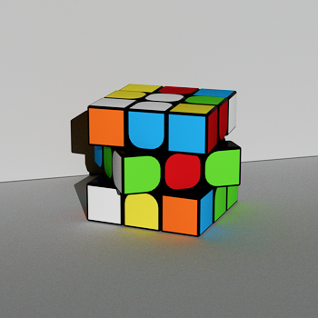 Fully rendered model of rubik's cube