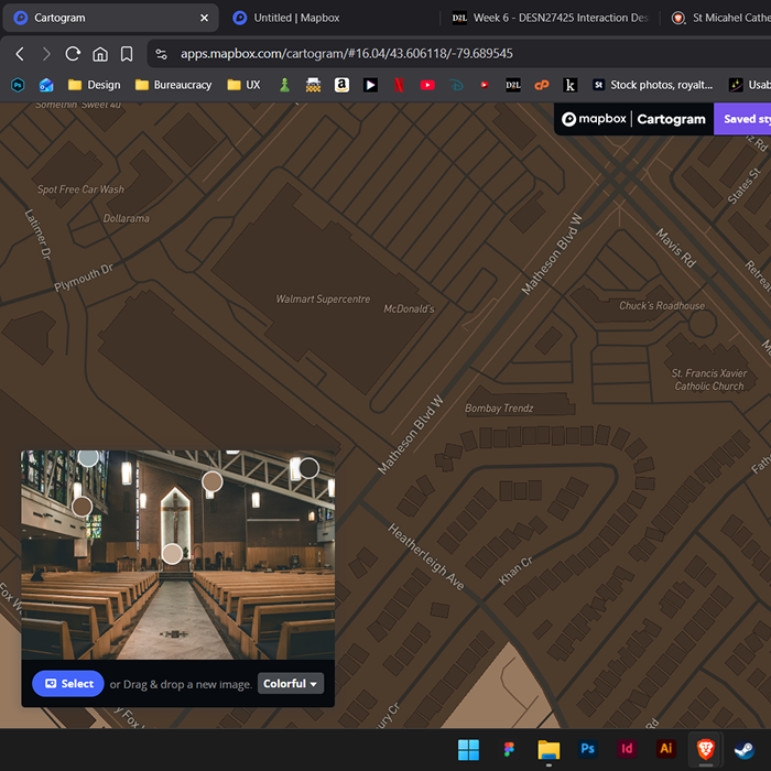 image of st Fracnis Xavier in Mississauga with it's location on the map